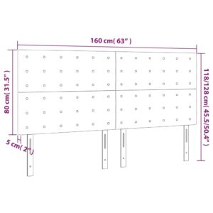 Κεφαλάρι Κρεβατιού LED Μπλε 160x5x118/128 εκ. Υφασμάτινο