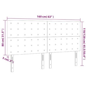 Κεφαλάρι Κρεβατιού LED Πράσινο 160x5x118/128 εκ. Υφασμάτινο