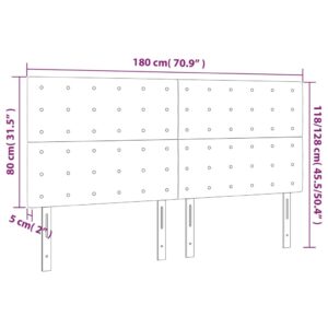 Κεφαλάρι Κρεβατιού LED Μαύρο 180x5x118/128 εκ. Υφασμάτινο