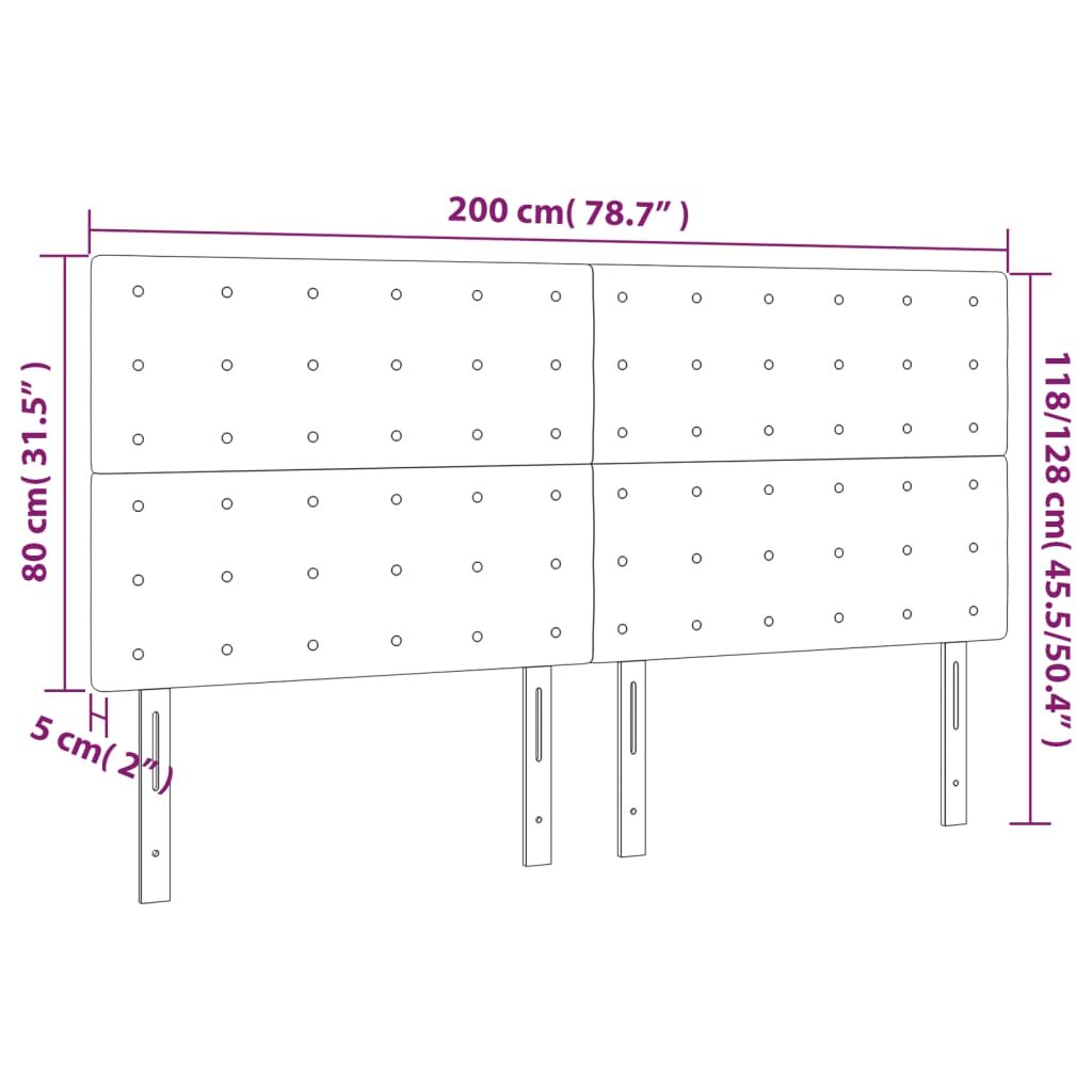 Κεφαλάρι Κρεβατιού LED Taupe 200x5x118/128 εκ. Υφασμάτινο