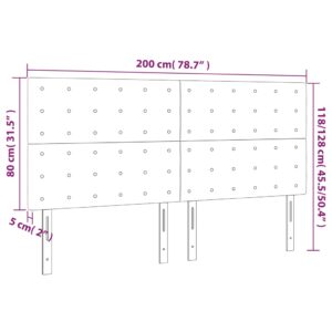 Κεφαλάρι Κρεβατιού LED Taupe 200x5x118/128 εκ. Υφασμάτινο