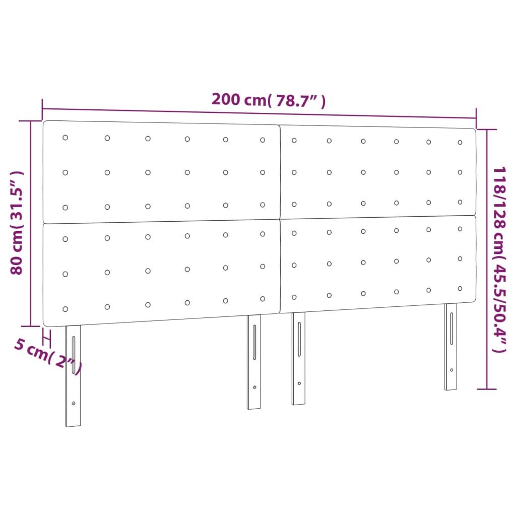 Κεφαλάρι Κρεβατιού LED Μπλε 200x5x118/128 εκ. Υφασμάτινο