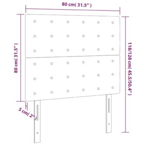 Κεφαλάρι Κρεβατιού LED Σκούρο Πράσινο 80x5x118/128εκ. Βελούδινο