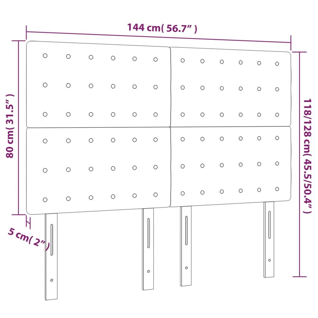 Κεφαλάρι Κρεβατιού LED Σκούρο Πράσινο 144x5x118/128 εκ.