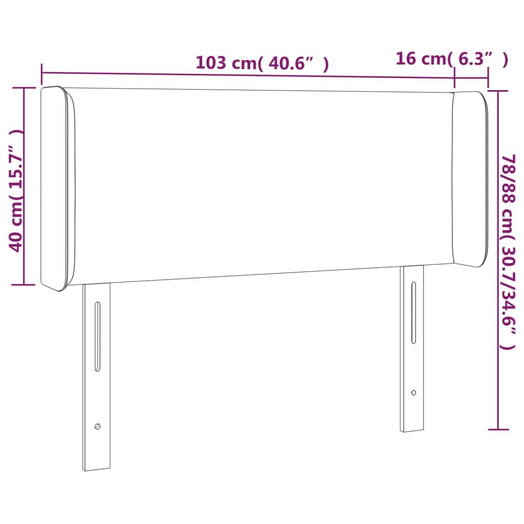 Κεφαλάρι Κρεβατιού LED Σκούρο Καφέ 103x16x78/88 εκ. Υφασμάτινο