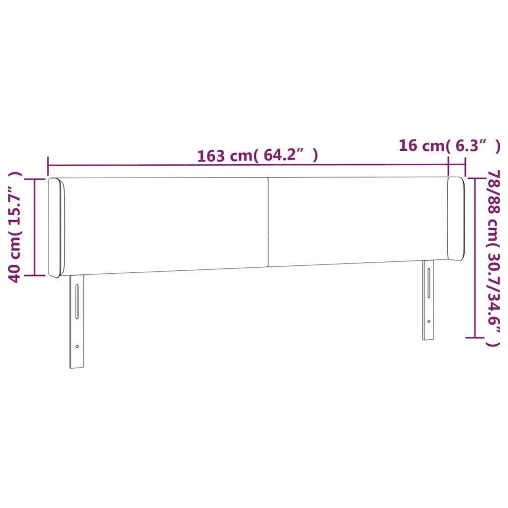 Κεφαλάρι Κρεβατιού LED Μπλε 163x16x78/88 εκ. Υφασμάτινο