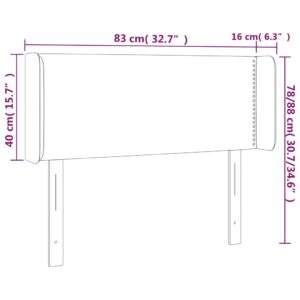 Κεφαλάρι Κρεβατιού LED Ανοιχτό Γκρι 83x16x78/88 εκ. Υφασμάτινο