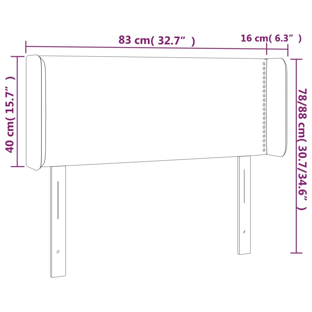 Κεφαλάρι Κρεβατιού LED Σκούρο Γκρι 83x16x78/88 εκ. Υφασμάτινο