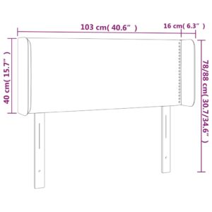 Κεφαλάρι Κρεβατιού LED Σκούρο Γκρι 103x16x78/88 εκ. Υφασμάτινο