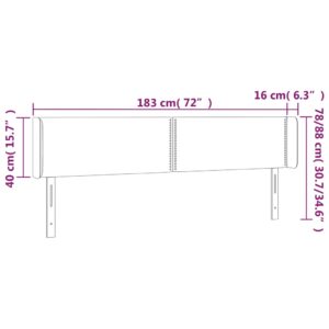 Κεφαλάρι Κρεβατιού LED Σκούρο Καφέ 183x16x78/88 εκ. Υφασμάτινο