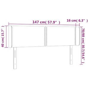 Κεφαλάρι Κρεβατιού LED Σκούρο Γκρι 147x16x78/88 εκ. Βελούδινο