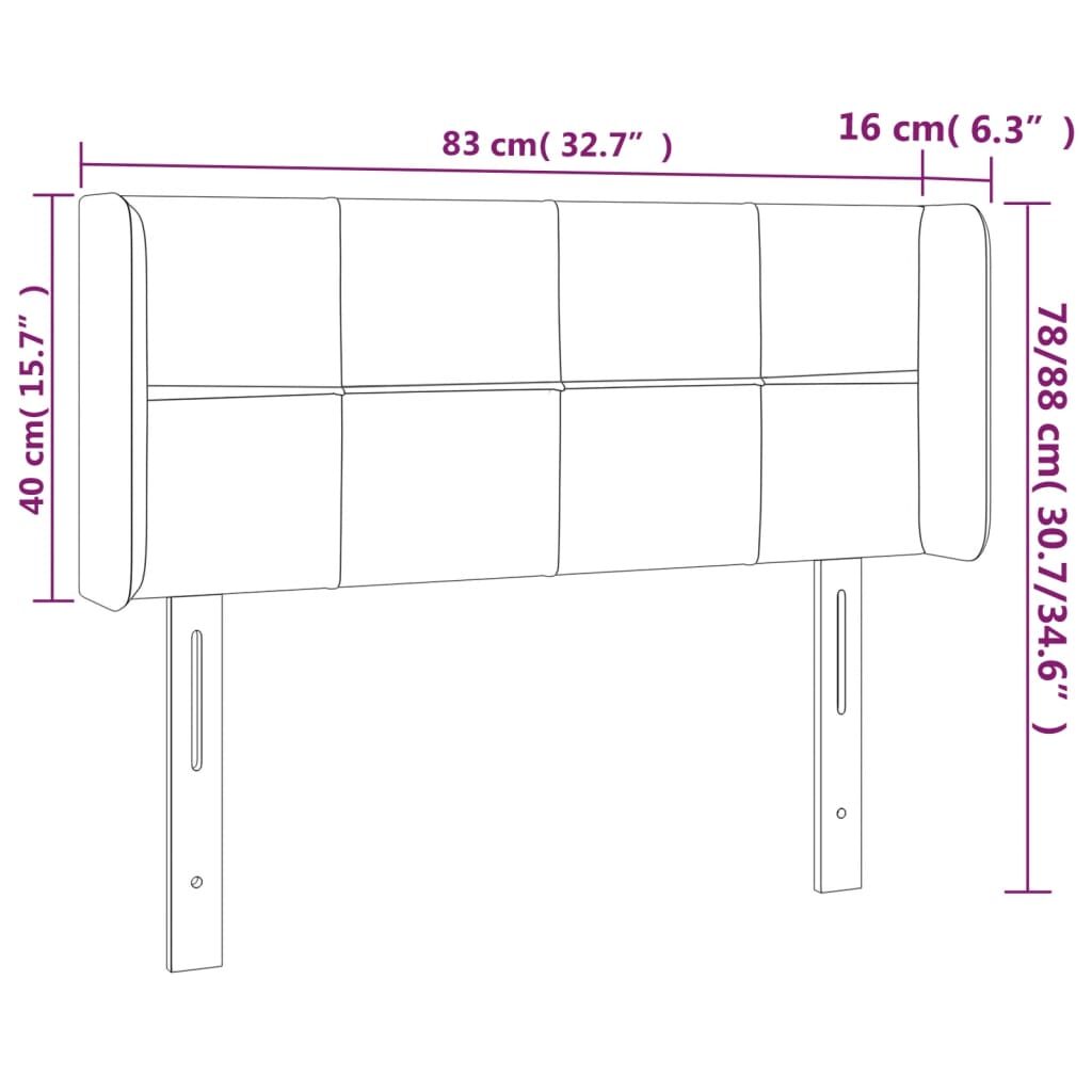 Κεφαλάρι Κρεβατιού LED Ροζ 83x16x78/88 εκ. Βελούδινο