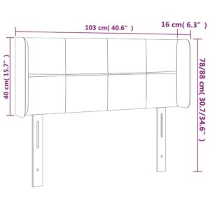 Κεφαλάρι Κρεβατιού LED Ροζ 103x16x78/88 εκ. Βελούδινο