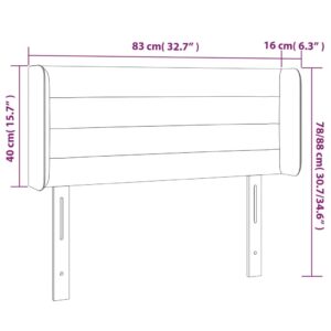 Κεφαλάρι Κρεβατιού LED Μαύρο 83x16x78/88 εκ. Υφασμάτινο