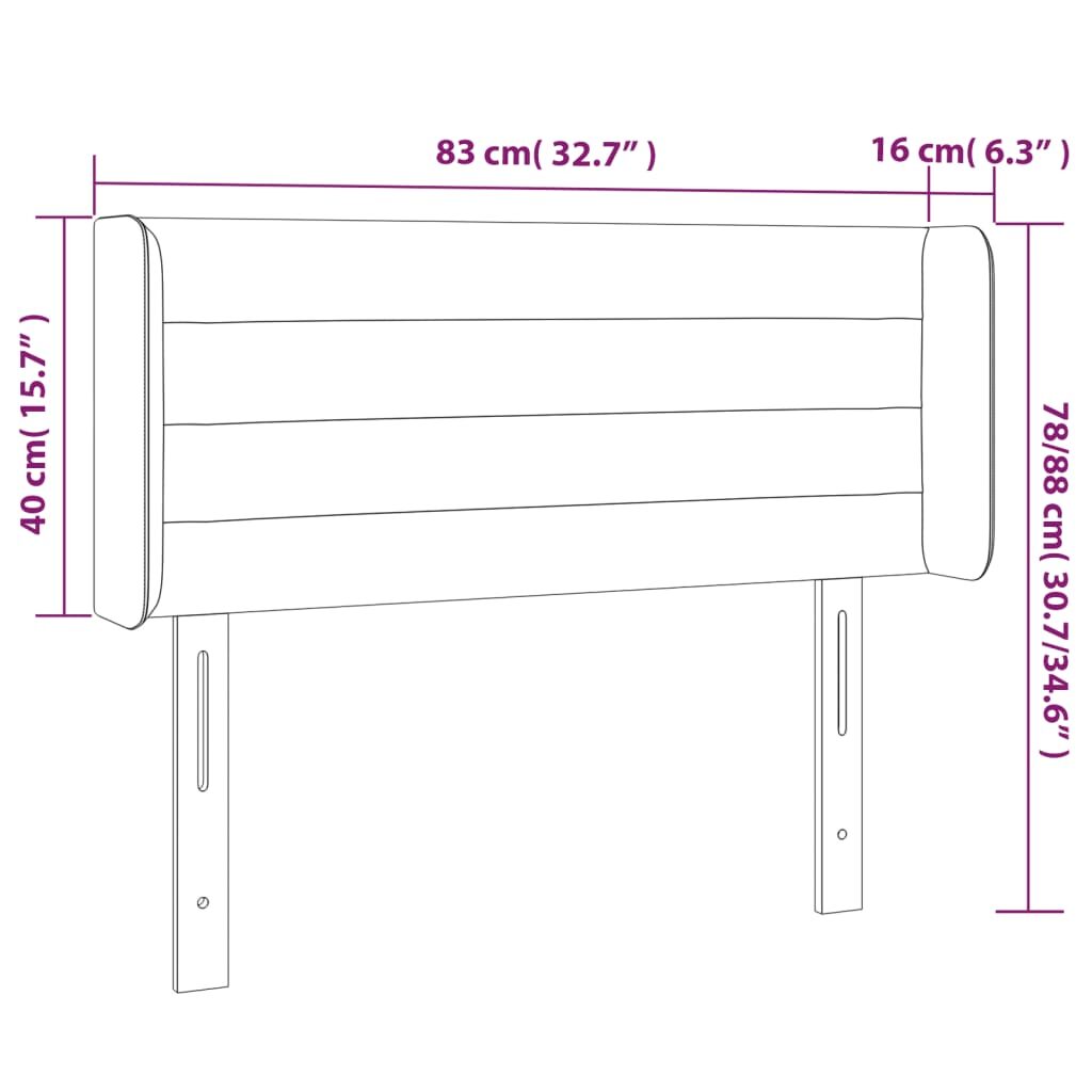 Κεφαλάρι Κρεβατιού LED Πράσινο 83x16x78/88 εκ. Υφασμάτινο