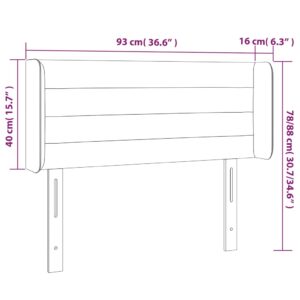 Κεφαλάρι Κρεβατιού LED Μπλε 93x16x78/88 εκ. Υφασμάτινο