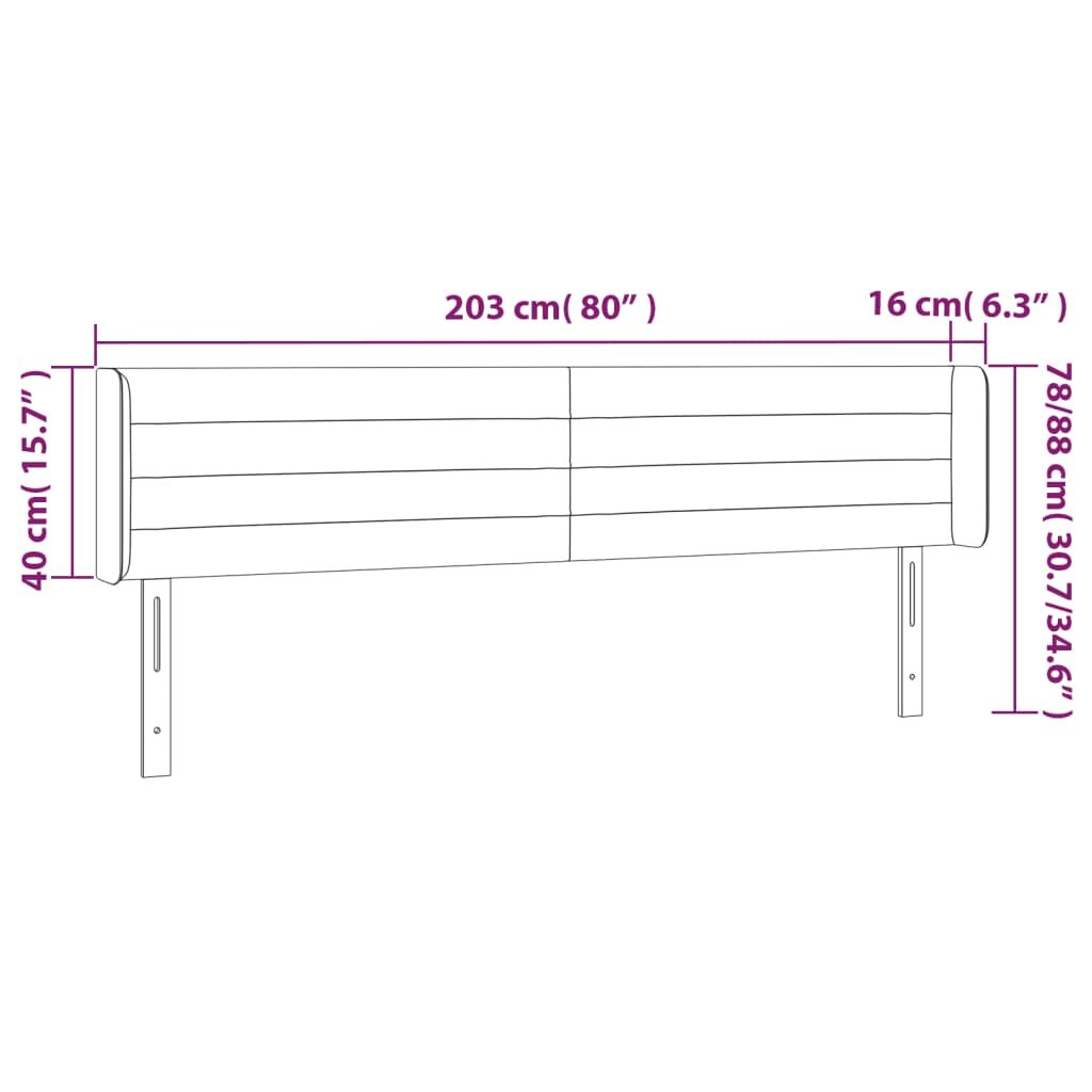 Κεφαλάρι Κρεβατιού LED Πράσινο 203x16x78/88 εκ. Υφασμάτινο