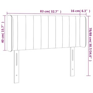 Κεφαλάρι Κρεβατιού LED Σκούρο Γκρι 83x16x78/88 εκ. Υφασμάτινο