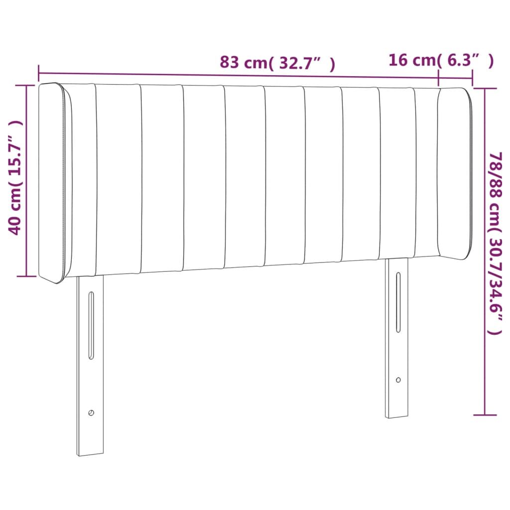 Κεφαλάρι Κρεβατιού LED Taupe 83x16x78/88 εκ. Υφασμάτινο