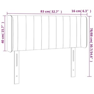 Κεφαλάρι Κρεβατιού LED Taupe 83x16x78/88 εκ. Υφασμάτινο