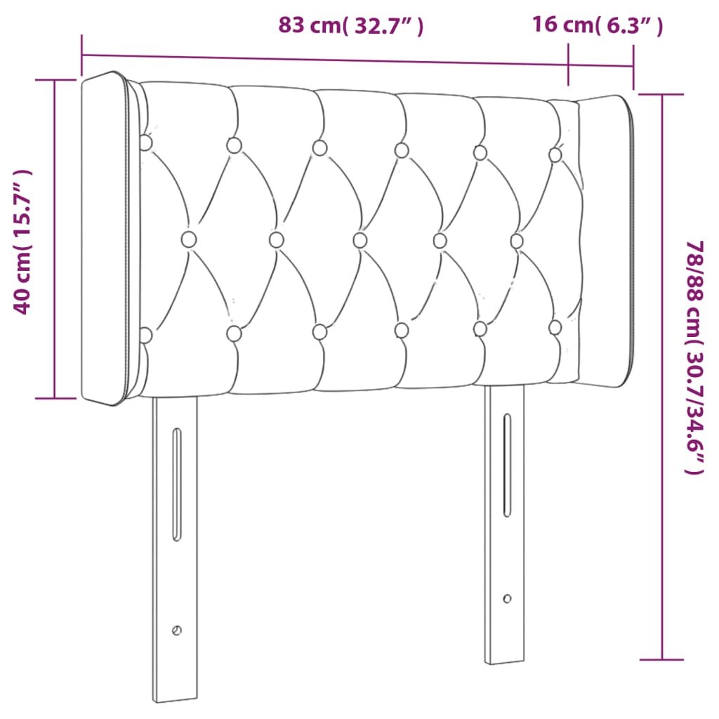 Κεφαλάρι Κρεβατιού LED Taupe 83x16x78/88 εκ. Υφασμάτινο