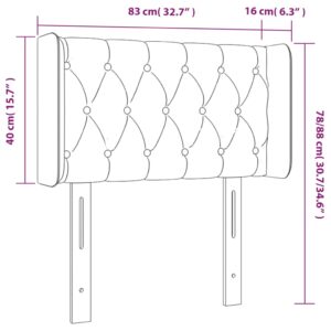 Κεφαλάρι Κρεβατιού LED Taupe 83x16x78/88 εκ. Υφασμάτινο