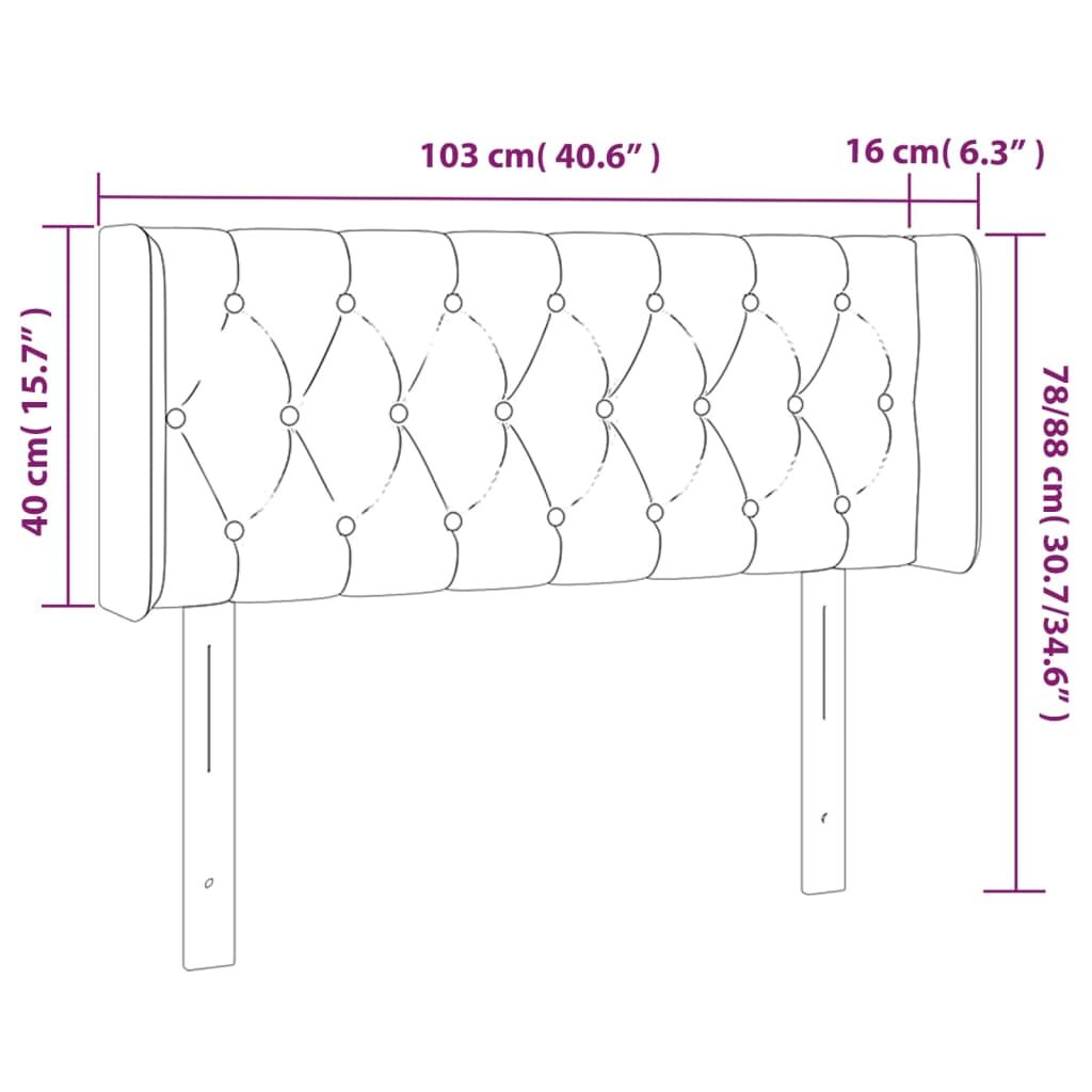 Κεφαλάρι Κρεβατιού LED Taupe 103x16x78/88 εκ. Υφασμάτινο