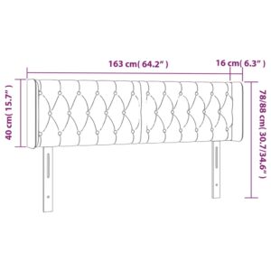 Κεφαλάρι Κρεβατιού LED Κρεμ 163x16x78/88 εκ. Υφασμάτινο