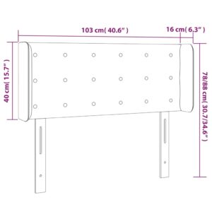 Κεφαλάρι Κρεβατιού LED Taupe 103x16x78/88 εκ. Υφασμάτινο