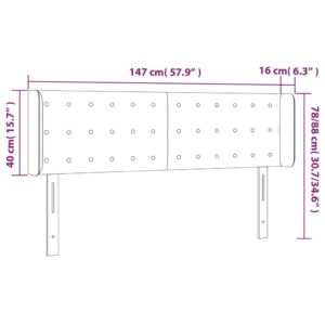 Κεφαλάρι Κρεβατιού LED Μπλε 147x16x78/88 εκ. Υφασμάτινο