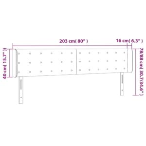 Κεφαλάρι Κρεβατιού LED Taupe 203x16x78/88 εκ. Υφασμάτινο