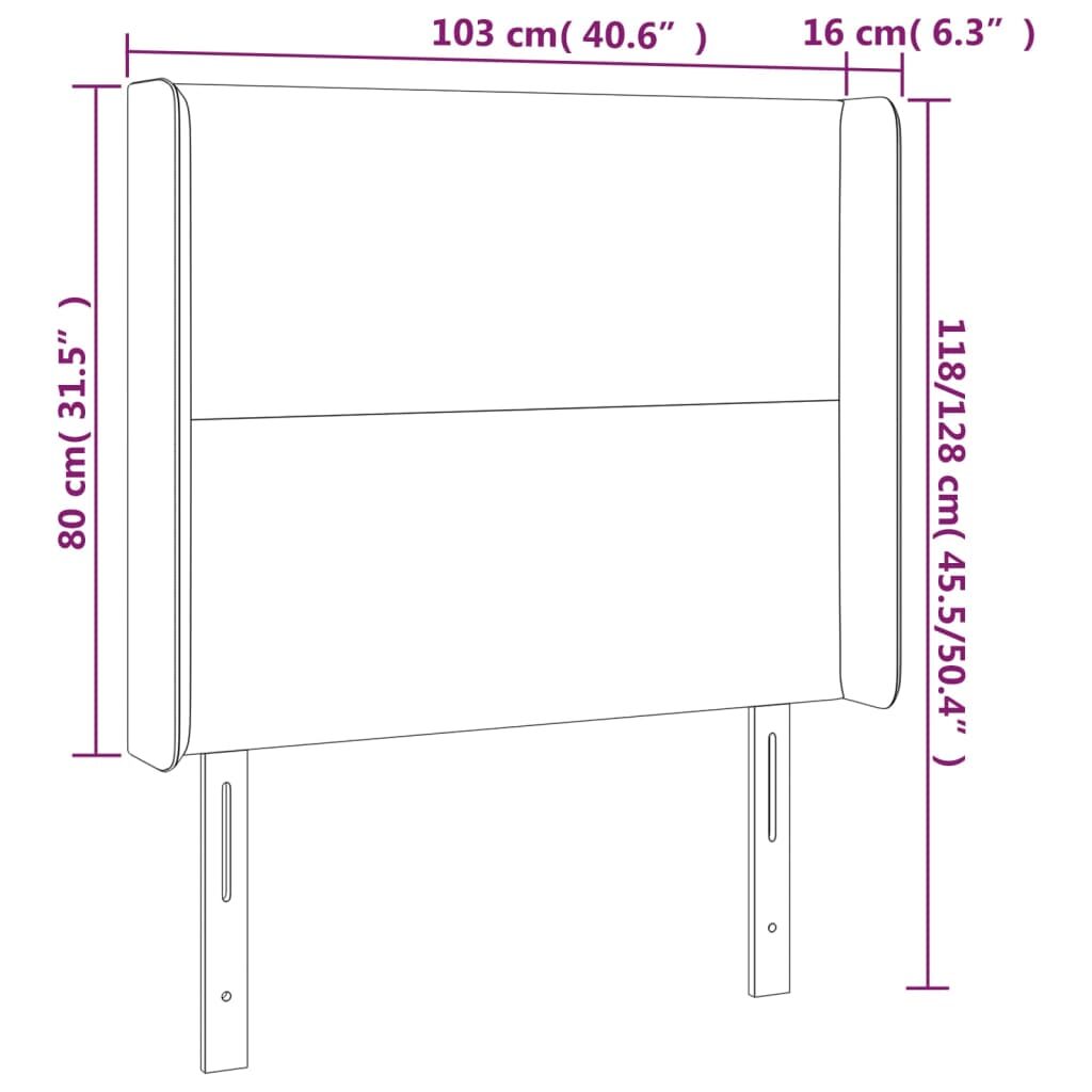 Κεφαλάρι Κρεβατιού LED Μαύρο 103x16x118/128 εκ. Υφασμάτινο