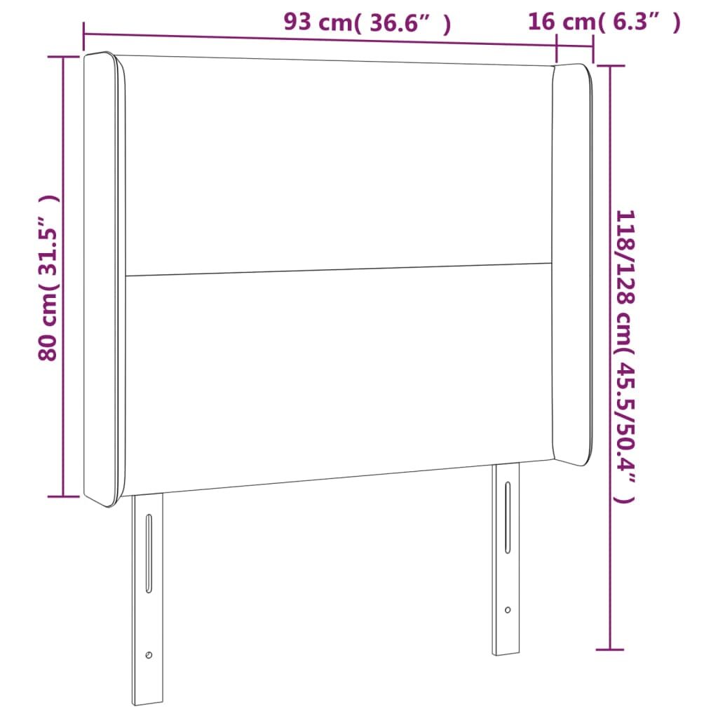 Κεφαλάρι Κρεβατιού LED Σκούρο Μπλε 93x16x118/128εκ. Βελούδινο