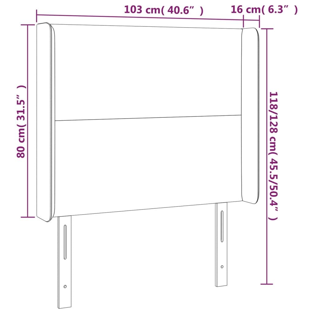 Κεφαλάρι Κρεβατιού LED Καπουτσίνο 103x16x118/128 εκ