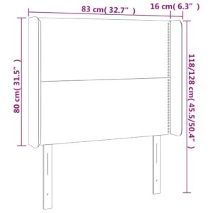 Κεφαλάρι Κρεβατιού LED Σκούρο Καφέ 83x16x118/128 εκ. Υφασμάτινο