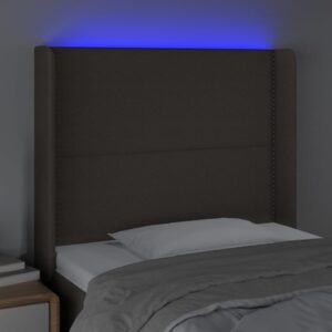 Κεφαλάρι Κρεβατιού LED Taupe 83x16x118/128εκ. Υφασμάτινο