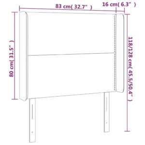 Κεφαλάρι Κρεβατιού LED Taupe 83x16x118/128εκ. Υφασμάτινο