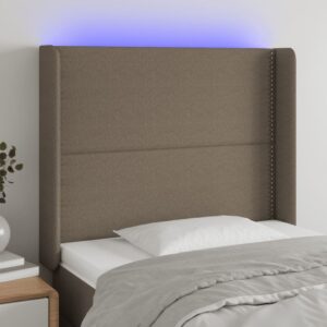 Κεφαλάρι Κρεβατιού LED Taupe 93x16x118/128εκ. Υφασμάτινο