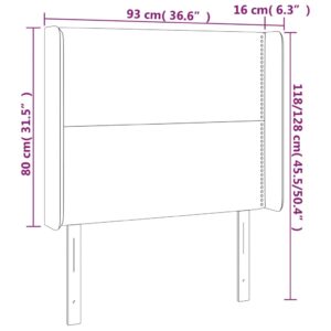 Κεφαλάρι Κρεβατιού LED Taupe 93x16x118/128εκ. Υφασμάτινο