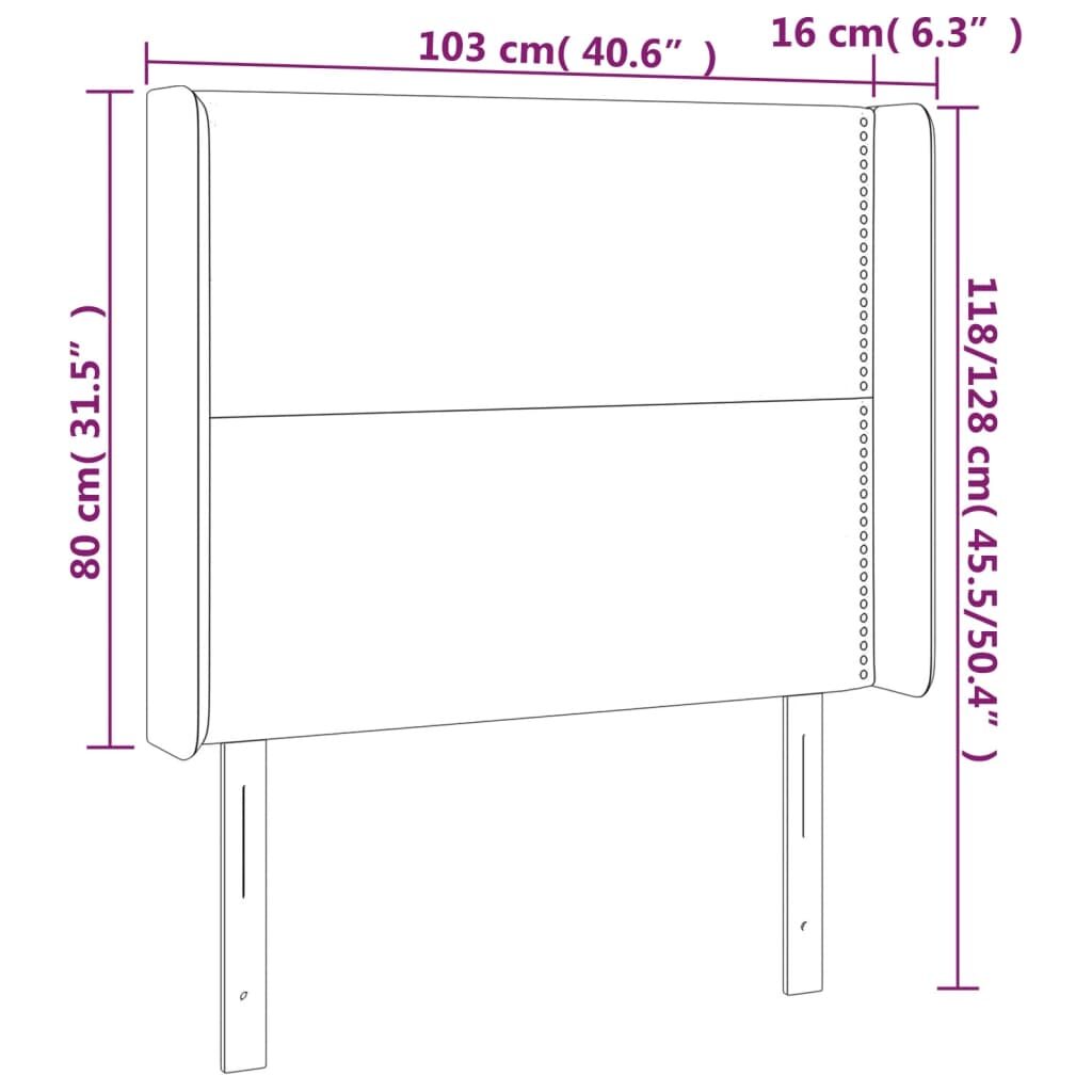 Κεφαλάρι Κρεβατιού LED Ανοιχτό Γκρι 103x16x118/128 εκ.