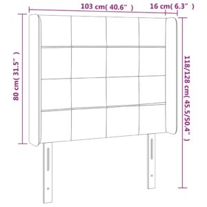 Κεφαλάρι Κρεβατιού LED Μπλε 103x16x118/128 εκ. Υφασμάτινο