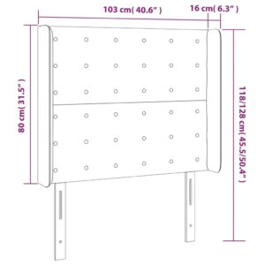 Κεφαλάρι Κρεβατιού LED Καφέ 103x16x118/128 εκ. Συνθετ. Δέρμα