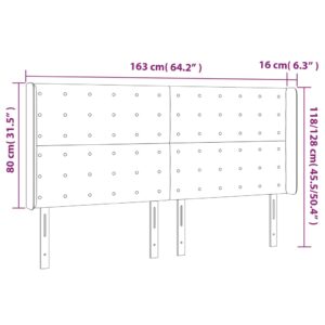 Κεφαλάρι Κρεβατιού LED Μαύρο 163x16x118/128 εκ. Συνθετ. Δέρμα