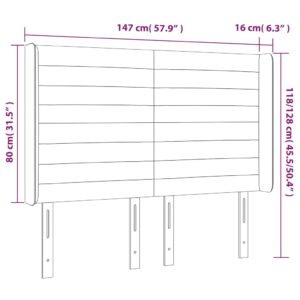 Κεφαλάρι Κρεβατιού LED Πράσινο 147x16x118/128 εκ. Υφασμάτινο