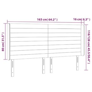 Κεφαλάρι Κρεβατιού LED Πράσινο 163x16x118/128 εκ. Υφασμάτινο