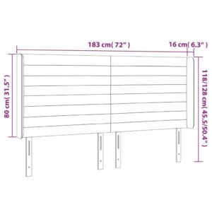 Κεφαλάρι Κρεβατιού LED Σκούρο Γκρι 183x16x118/128εκ. Βελούδινο