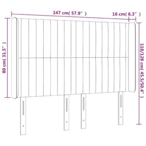 Κεφαλάρι Κρεβατιού LED Μπλε 147x16x118/128 εκ. Υφασμάτινο