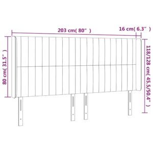 Κεφαλάρι Κρεβατιού LED Ανοιχτό Γκρι 203x16x118/128 εκ.