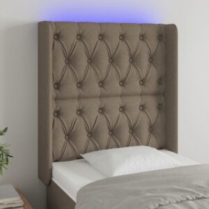 Κεφαλάρι Κρεβατιού LED Taupe 83x16x118/128εκ. Υφασμάτινο