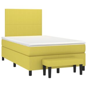 Κρεβάτι Boxspring με Στρώμα Ανοιχτό πράσινο120x200εκ.Υφασμάτινο